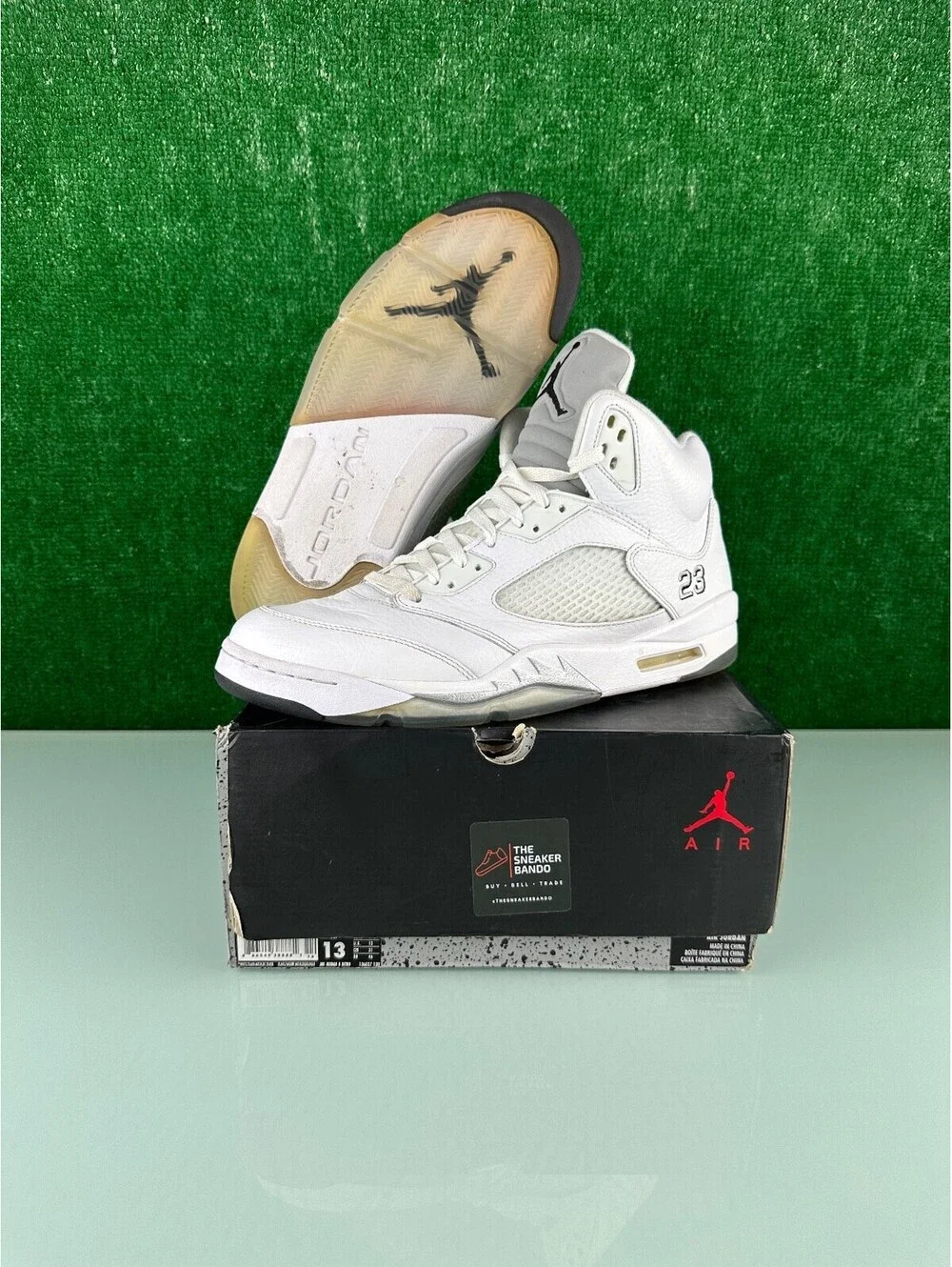 Size 13 - Air Jordan 5 Retro 2015 White Metallic